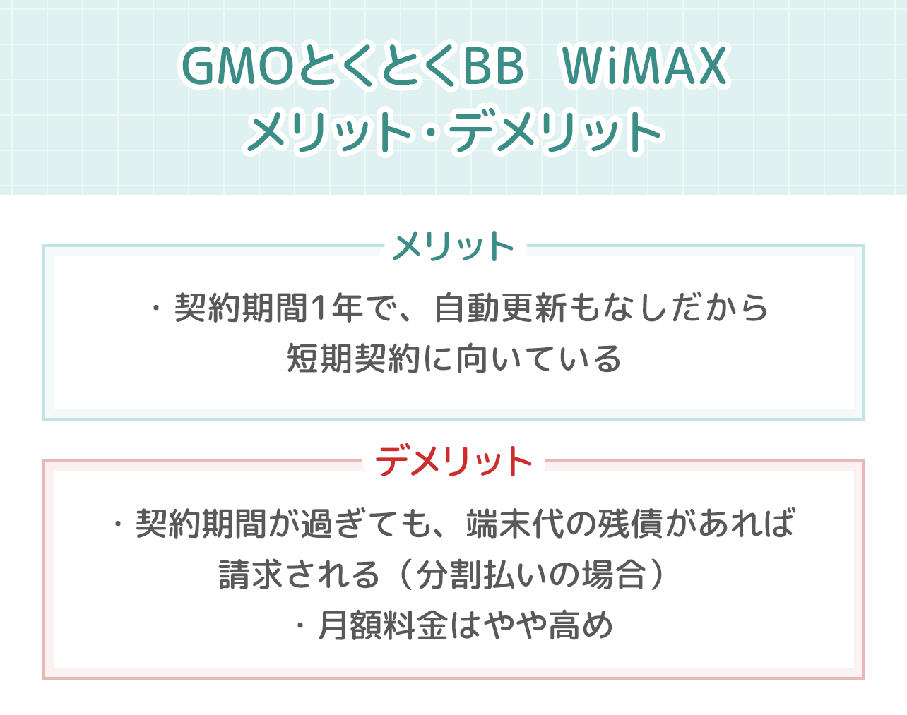 GMOとくとくBB WiMAXのメリット・デメリット
