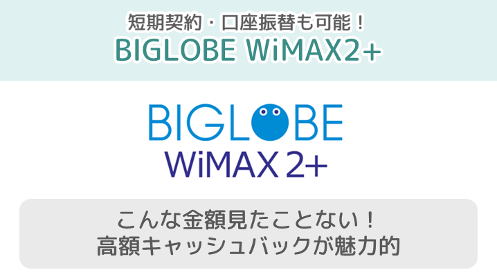BIGLOBE WiMAX2+は、口座振替手数料が220円かかるものの、総額料金が安い。