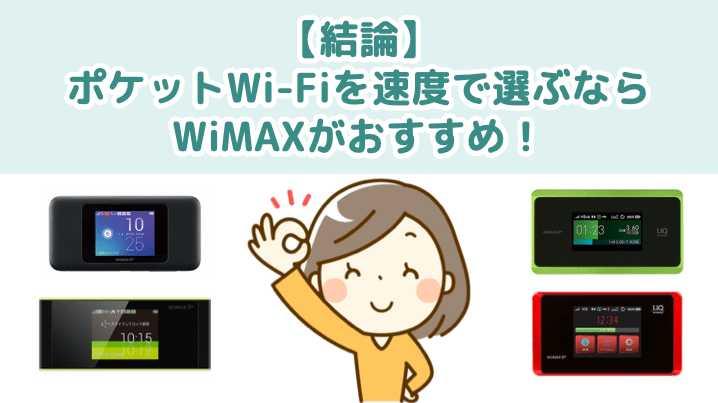 ポケットWi-Fiを速度で選ぶなら、WiMAXがおすすめ！