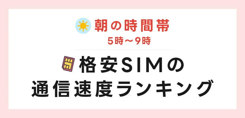 朝の時間帯 格安SIMの通信速度ランキング