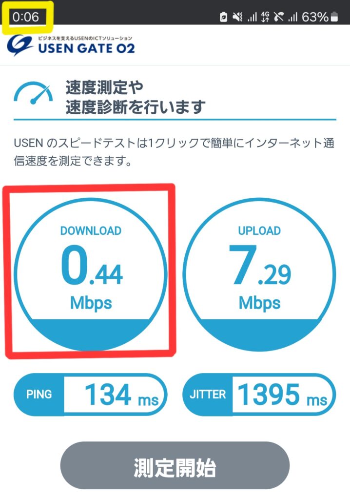 IIJmio　平日昼間速度