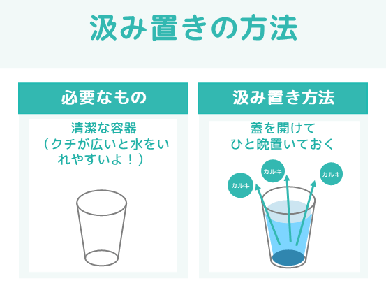 汲み置きすると、もっと美味しくなる