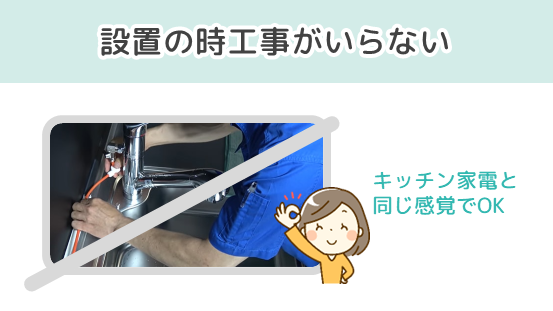 設置の時工事がいらない