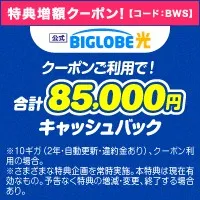 BIGLOBE光の特典増額クーポン