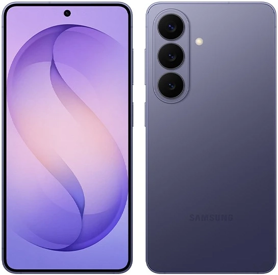 Samsung Galaxy S26のネイビーカラー本体画像（前面・背面）