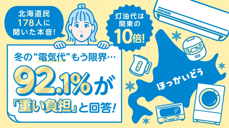 【北海道178人調査】冬の光熱費は「もう限界」が9割超。みんなの本音と電気代の実態
